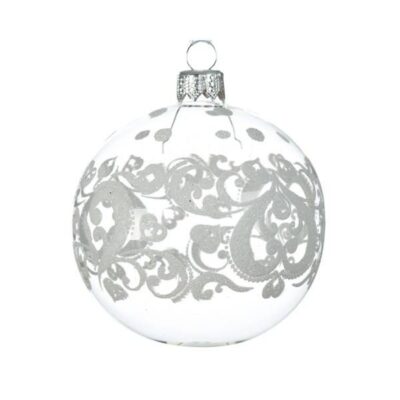 transparent glass heart ball box of 6