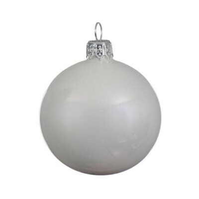 white shiny glass ball box of 6